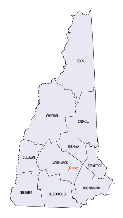 New Hampshire map